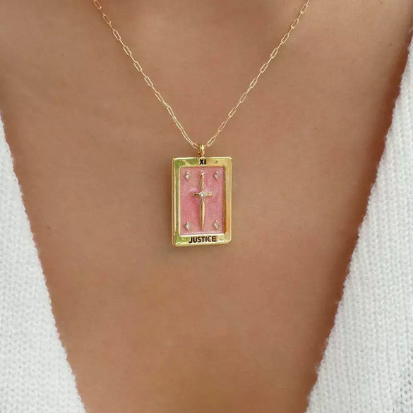 Wholesale Retro Geometric Square Pendant Necklace Copper Titanium Steel Dripping Oil Style For Women
