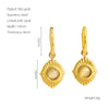 Wholesale Retro Geometric Stainless Steel Earrings For Women With Blue Turquoise And Electroplating