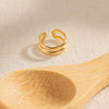 Wholesale Retro Geometric Stainless Steel Goldplated Doublelayer Ear Clips For Women