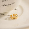 Wholesale Retro Geometric Stainless Steel Goldplated Doublelayer Ear Clips For Women