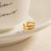 Wholesale Retro Geometric Stainless Steel Goldplated Doublelayer Ear Clips For Women