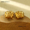 Wholesale Retro Geometric Stainless Steel 18K Gold Electroplated Earrings For Women
