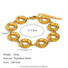 Wholesale Retro Geometric Stainless Steel 18K Gold Plated Women's Bracelet With Solid Ring Electroplated