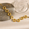 Wholesale Retro Geometric Stainless Steel 18K Gold Plated Women's Bracelet With Solid Ring Electroplated