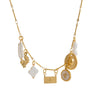 Wholesale Retro Geometric Stainless Steel Necklace Pendant With Bamboo Chain And Electroplating Design