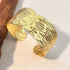 Wholesale Retro Geometric Stainless Steel Open Bracelet For Women Electroplated