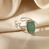 Wholesale Retro Geometric Stainless Steel Ring With Natural Stone And Electroplating