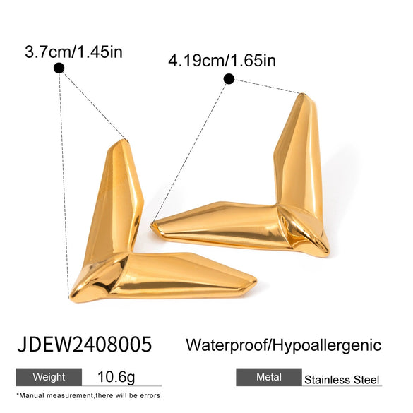 Wholesale Retro Geometric Stainless Steel Vshaped Women's Earrings Nonfading Jewelry