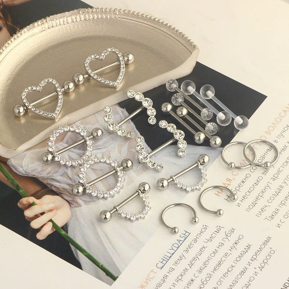 Wholesale Retro Geometric Stainless Steel Zircon Ring Electroplating Jewelry