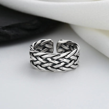 Wholesale Retro Geometric Sterling Silver Plating Open Ring