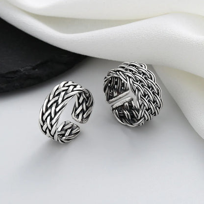 Wholesale Retro Geometric Sterling Silver Plating Open Ring