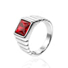 Wholesale Retro Geometric Style Sapphire Ring Titanium Steel Jewelry Electroplated Unisex