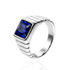 Wholesale Retro Geometric Style Sapphire Ring Titanium Steel Jewelry Electroplated Unisex