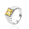 Wholesale Retro Geometric Style Sapphire Ring Titanium Steel Jewelry Electroplated Unisex