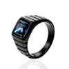 Wholesale Retro Geometric Style Sapphire Ring Titanium Steel Jewelry Electroplated Unisex