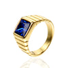 Wholesale Retro Geometric Style Sapphire Ring Titanium Steel Jewelry Electroplated Unisex