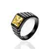 Wholesale Retro Geometric Style Sapphire Ring Titanium Steel Jewelry Electroplated Unisex