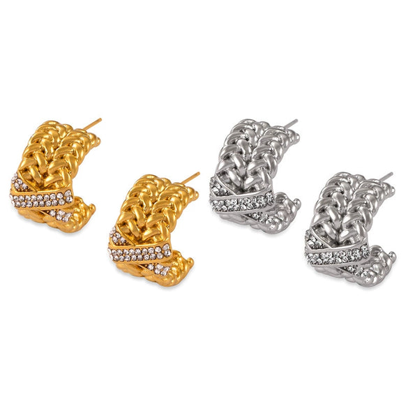 Wholesale Retro Geometric Titanium Steel Electroplated Women's Earrings