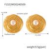 Wholesale Retro Geometric 316L Stainless Steel Gold Plated Bead Inlaid Round Flower Shape Earrings For Women