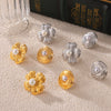 Wholesale Retro Geometric 316L Stainless Steel Gold Plated Bead Inlaid Round Flower Shape Earrings For Women