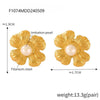 Wholesale Retro Geometric 316L Stainless Steel Gold Plated Bead Inlaid Round Flower Shape Earrings For Women