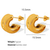 Wholesale Retro Geometric Ushape Electroplated 316L Stainless Steel Earrings For Women