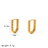 Wholesale Retro Geometric Ushaped Braided Stainless Steel 18K Goldplated Vacuum Electroplated Earrings For Women