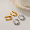 Wholesale Retro Geometric Ushaped Braided Stainless Steel 18K Goldplated Vacuum Electroplated Earrings For Women