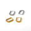 Wholesale Retro Geometric Ushaped Braided Stainless Steel 18K Goldplated Vacuum Electroplated Earrings For Women