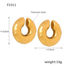 Wholesale Retro Geometric Ushaped Titanium Steel 18K Gold Plated Colored Glaze Women's Earrings