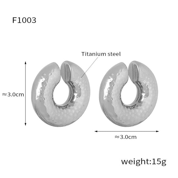 Wholesale Retro Geometric Ushaped Titanium Steel 18K Gold Plated Colored Glaze Women's Earrings
