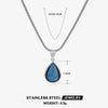 Wholesale Retro Geometric Water Drop Pendant Stainless Steel And Titanium Steel Necklace For Women With Electroplating
