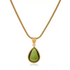 Wholesale Retro Geometric Water Drop Pendant Stainless Steel And Titanium Steel Necklace For Women With Electroplating