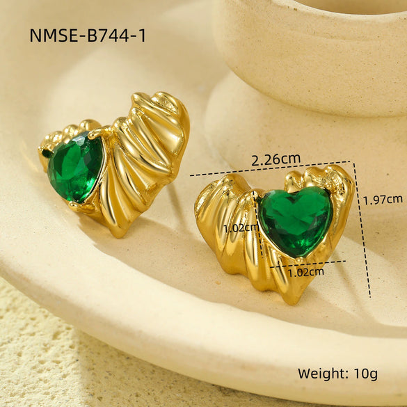 Wholesale Retro Gold Earrings Stainless Steel 18K Gold Geometric Style Electroplating For Women