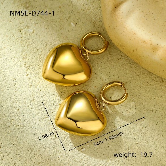 Wholesale Retro Gold Earrings Stainless Steel 18K Gold Geometric Style Electroplating For Women