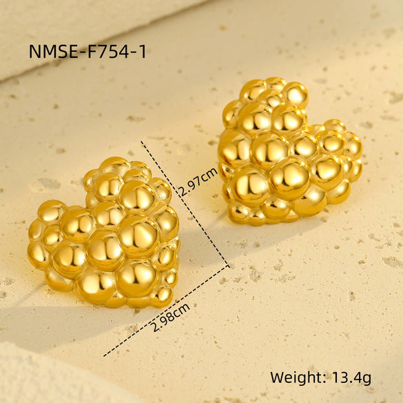 Wholesale Retro Gold Earrings Stainless Steel 18K Gold Geometric Style Electroplating For Women