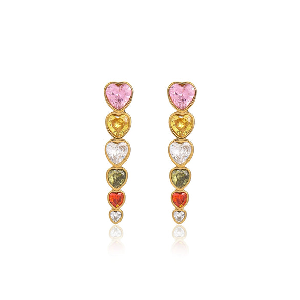 Wholesale Retro Gold Earrings Stainless Steel 18K Gold Geometric Style Electroplating For Women