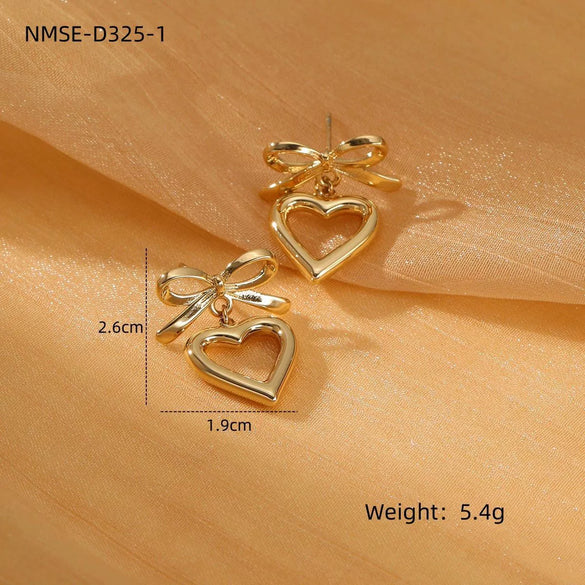 Wholesale Retro Gold Earrings Stainless Steel 18K Gold Geometric Style Electroplating For Women