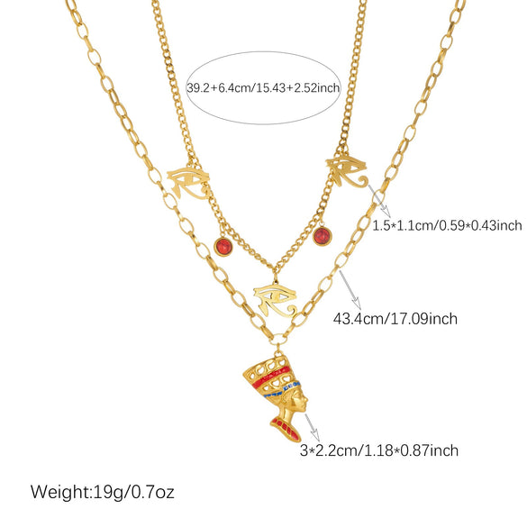 Wholesale Retro Goldplated Stainless Steel Cross Chain Necklace And Earrings Set For Women
