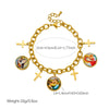 Wholesale Retro Goldplated Stainless Steel Jewelry Set For Women With Cross Crown And Roman Numerals Necklaces And Bracelets
