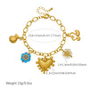 Wholesale Retro Goldplated Stainless Steel Jewelry Set With Heart Water Drop And Bell Patterns For Women