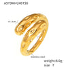 Wholesale Retro Hammer Karst Geometric 316L Stainless Steel Ring With 18K Gold Plated Electroplating For Women