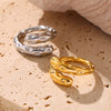 Wholesale Retro Hammered Karst Geometric Stainless Steel Ring With Electroplating For Women