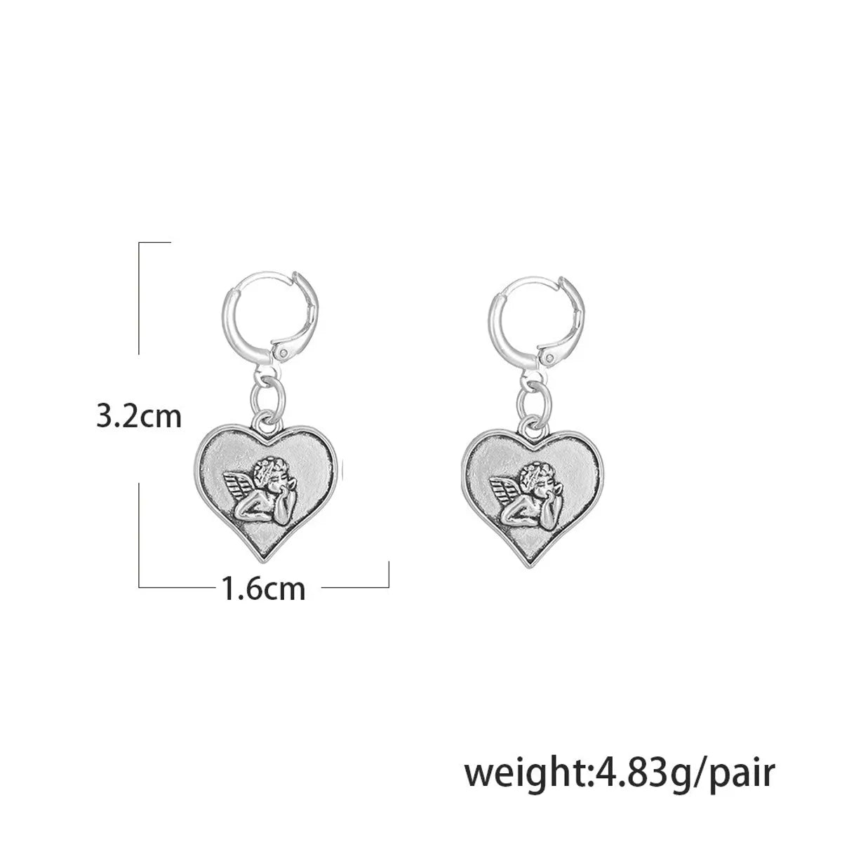 Retro Heart Plating Alloy No Inlaid Earrings