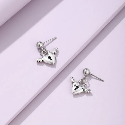 Retro Heart Plating Alloy No Inlaid Earrings