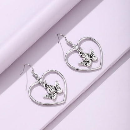 Retro Heart Plating Alloy No Inlaid Earrings