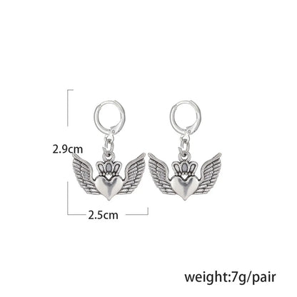 Retro Heart Plating Alloy No Inlaid Earrings