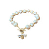 Wholesale Retro Heart Shape Bee Freshwater Pearl Copper Bracelets