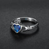 Wholesale Retro Heartshaped Titanium Steel Student Ring With Oil Treatment