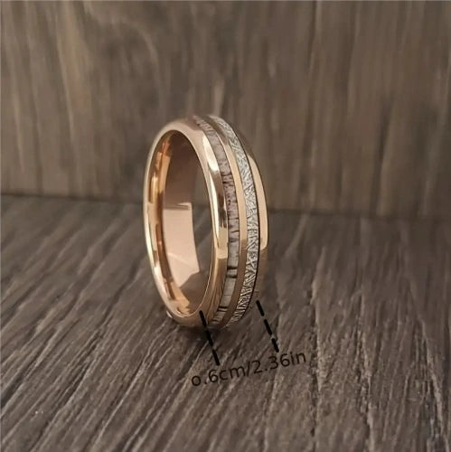 Wholesale Retro High End Inlaid Arrow Double Groove Marble Stainless Steel Ring